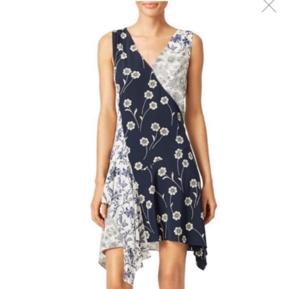 🕊 DEREK LAMB🕊10 CROSBY PATCHWORK SILK DRESS🕊